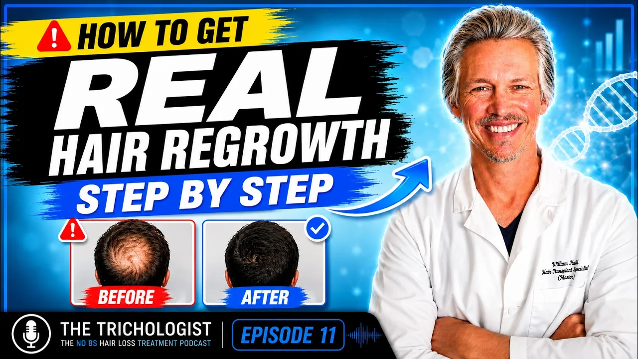 Cover art for episode 11: Have Hair Loss? Stop it and REGROW IT: The Ultimate Step-by-Step Guide
